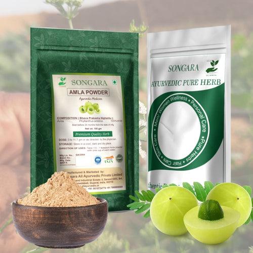 Songara Amla Powder - (Phyllanthus emblica) Best for Hair, Vitamin C Supplement, Natural Detoxifier