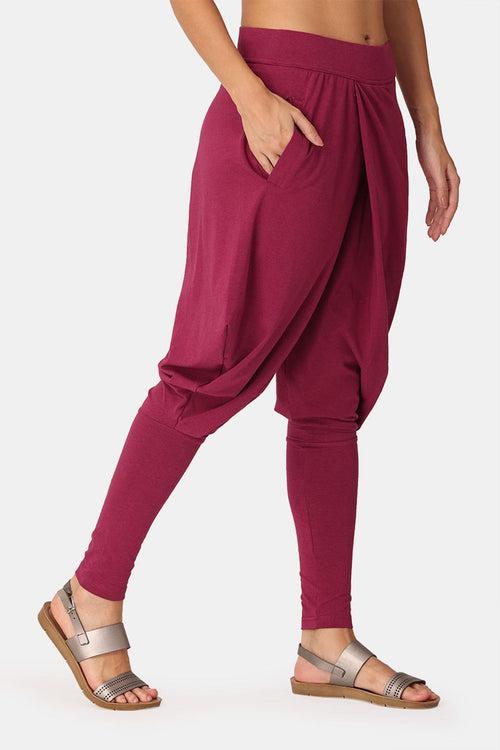 Proyog Unisex Yoga Dhoti Easy Pants Organic Cotton Bamboo I Tula Raspberry