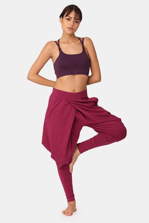 Proyog Unisex Yoga Dhoti Easy Pants Organic Cotton Bamboo I Tula Raspberry