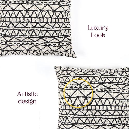 Nordic Chenille Geometric Jacquard Cushion Cover (Set of 5)