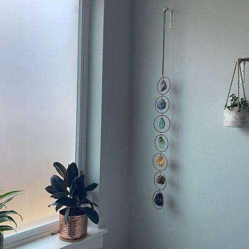 7 Crystal Healing Gemstone Wall Hanging Decor