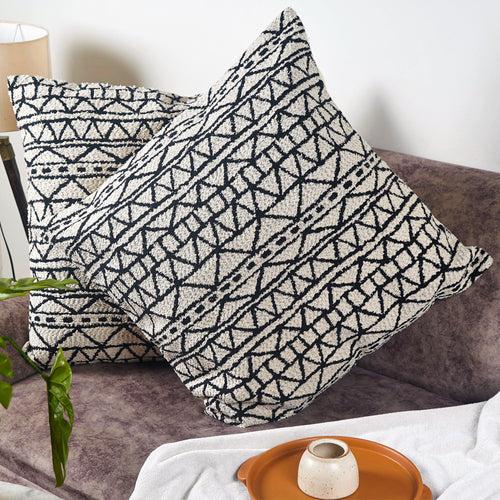 Nordic Chenille Geometric Jacquard Cushion Cover (Set of 5)