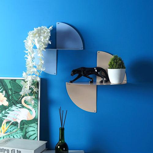 Symmetry Fusion Metal Wall Shelf (Set of 2)