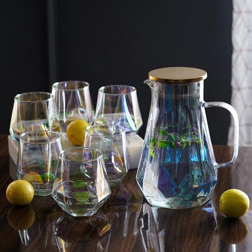 EtherealHexa Borosilicate Drinkware Set (Set of 7)