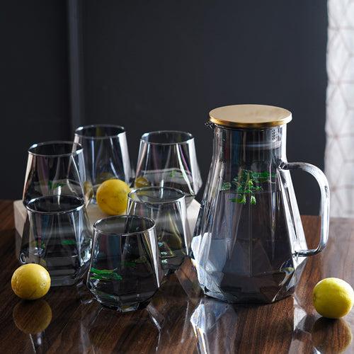 EtherealHexa Borosilicate Drinkware Set (Set of 7)