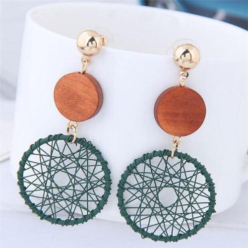 Hollow Long Mesh Drop Statement Dangle Earrings