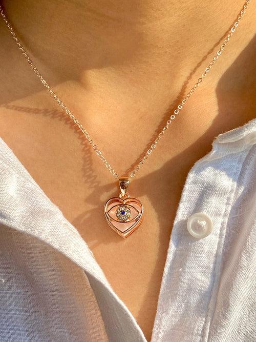 Heart With Evil Eye Necklace