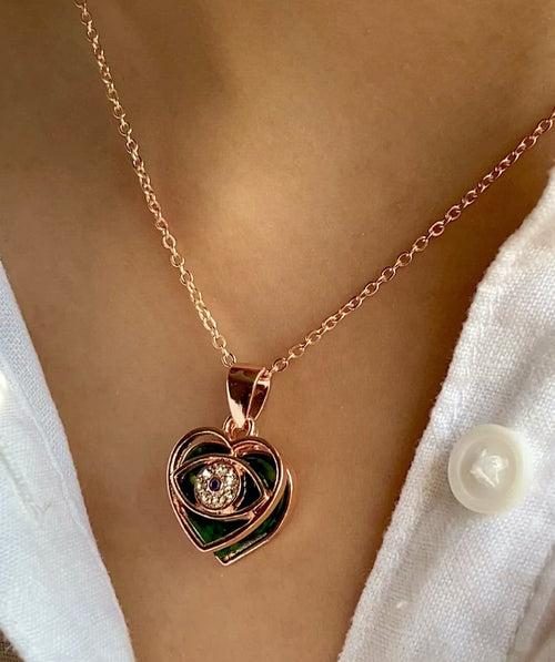 Heart With Evil Eye Necklace