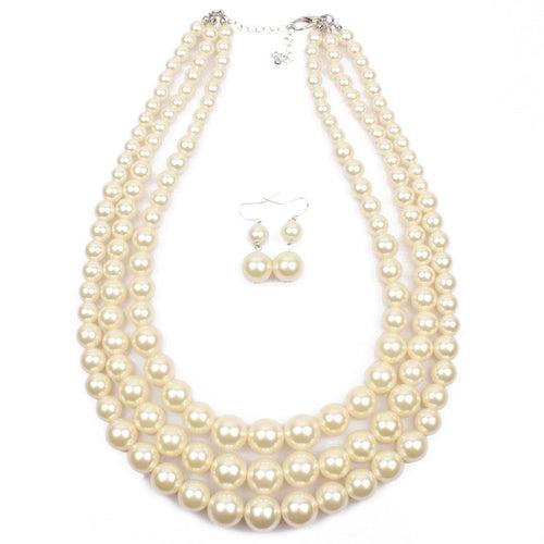 Long Pearl Layered Necklace