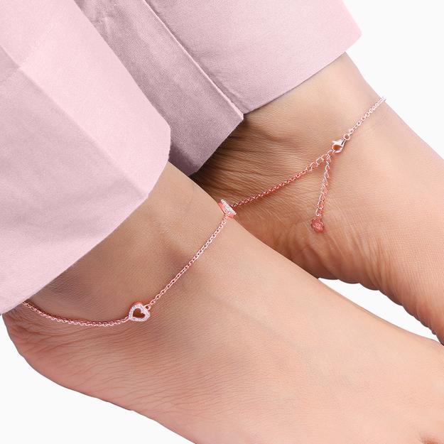 Rose Gold Love Story Anklet