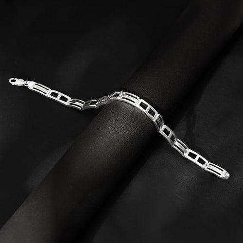 Silver Jazzy Link Bracelet For Him