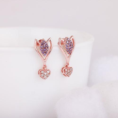 Rose Gold Blossoming Crocus Earrings