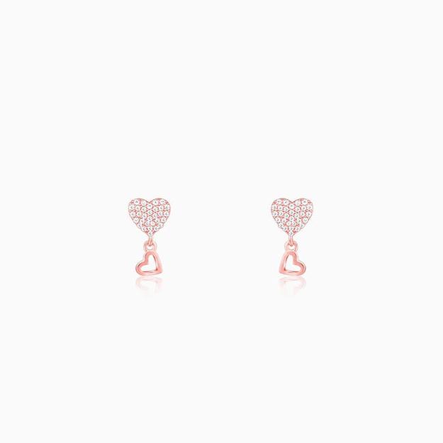 Rose Gold Magical Heart Earrings