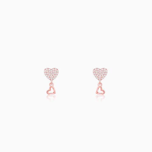 Rose Gold Magical Heart Earrings