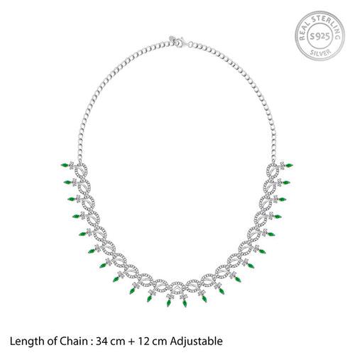 Silver Zircon-Studded Kalash Necklace