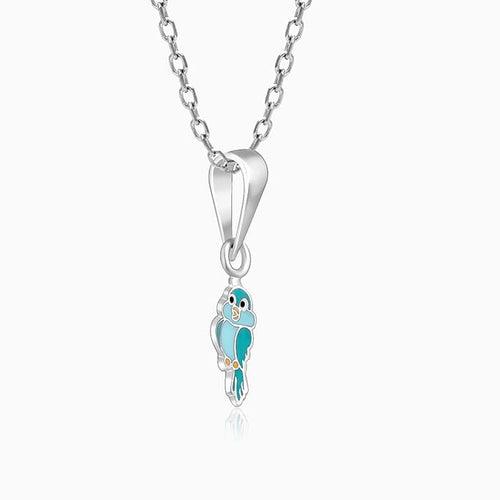 Silver Bubbly Bird Kids Pendant With Link Chain (7-10 yrs)