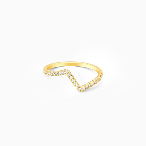 Golden Edgy Waves Ring