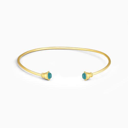 Golden Aqua Cuff Bracelet