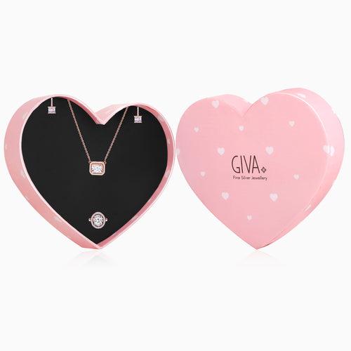 Rose Gold Valentine Classic Zircon Gift Set