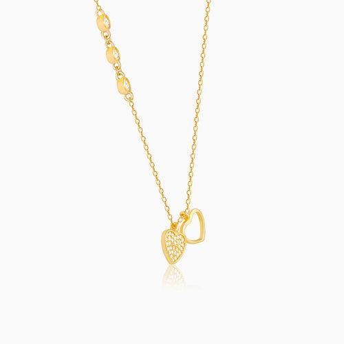 Golden Heart to Heart Necklace