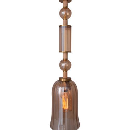 Luxe Glass Bell Pendant Light (Amber Glass)