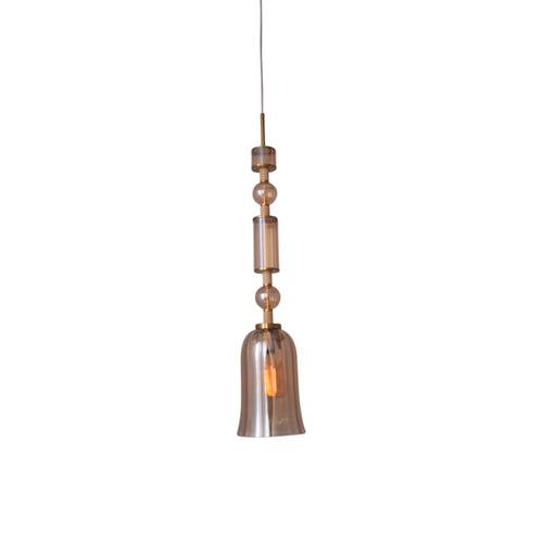 Luxe Glass Bell Pendant Light (Amber Glass)