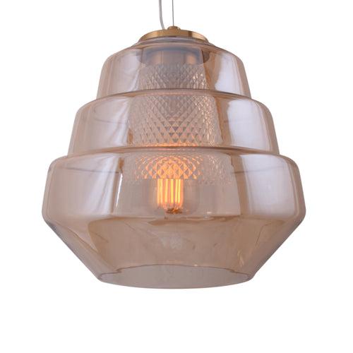 Tiered Pendant Light (Amber Glass)