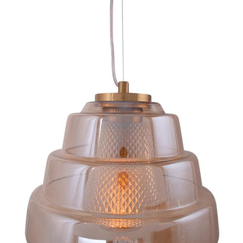 Tiered Pendant Light (Amber Glass)