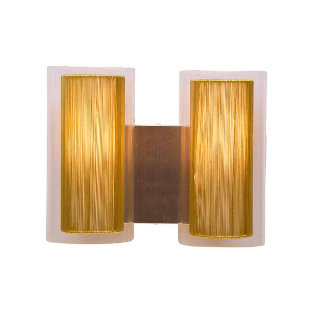 Yellow Shade Wall Light (Round Glass) - 2 Light