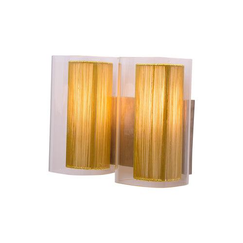 Yellow Shade Wall Light (Round Glass) - 2 Light