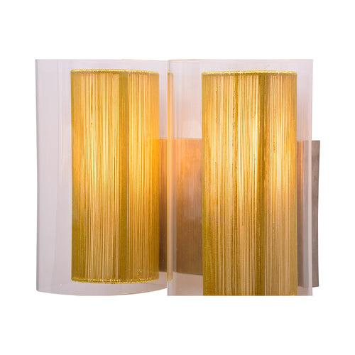 Yellow Shade Wall Light (Round Glass) - 2 Light