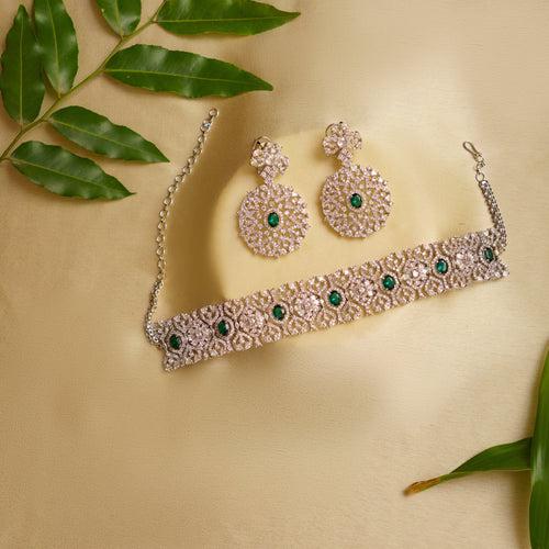 Delisha Emerald Choker Necklace set