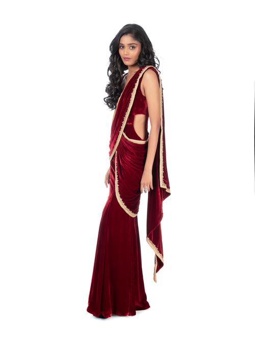 Maroon Saree