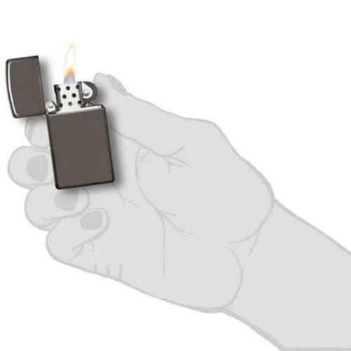 Zippo Slim Lighter - Black Ice