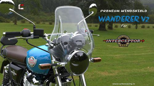 CarbonRacing "WANDERER" - Premium Windshield for Royal Enfield Interceptor 650 V2 (Version 2) - Clear