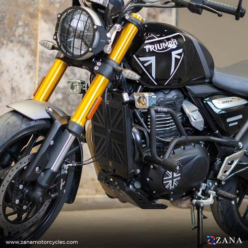 ZANA-RADIATOR GRILL UK FLAG BLACK FOR TRIUMPH SPEED 400