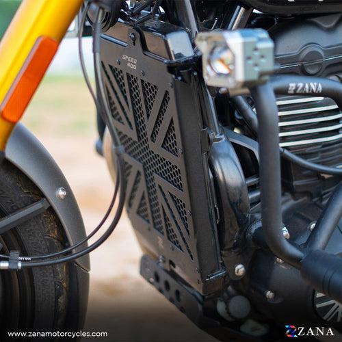 ZANA-RADIATOR GRILL UK FLAG BLACK FOR TRIUMPH SPEED 400