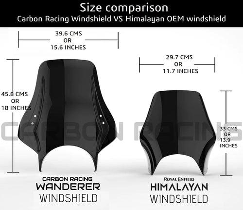 CarbonRacing "WANDERER" - Premium Windshield for Royal Enfield Interceptor 650 V2 (Version 2) -Smoke