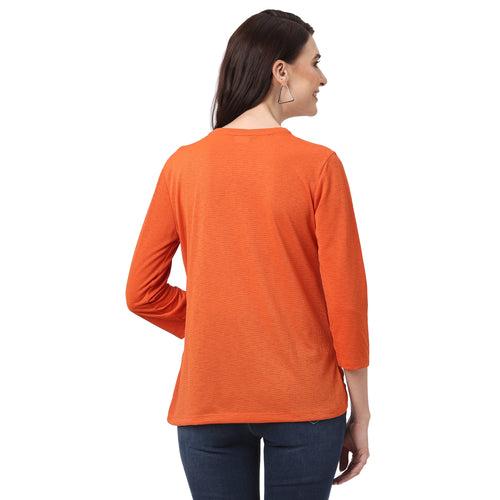 Fancy Rust Full Sleeves Top for Women