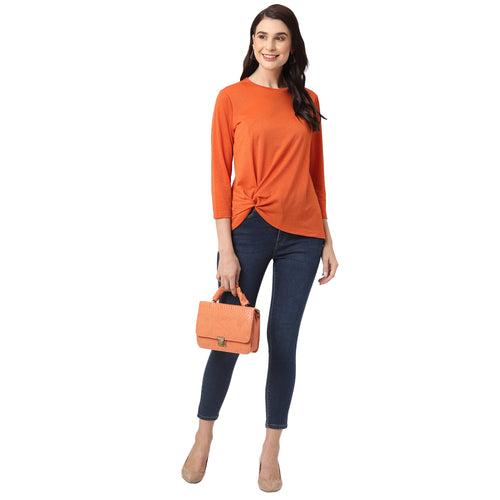 Fancy Rust Full Sleeves Top for Women