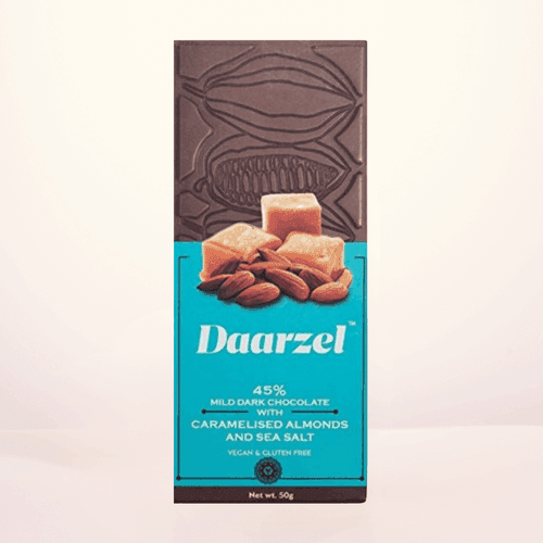 Dark Chocolate With Caramelized Almonds Sea Salt 45% | Vegan | Gluten Free