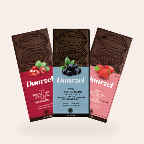 Pack Of 3 Daarzel 70% Vegan Dark Chocolate