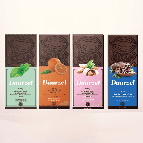 Daarzel -  65% - 70% Intense Dark Chocolate Pack of 4