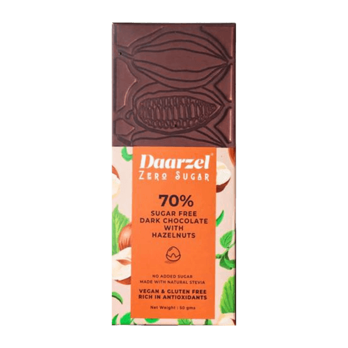 Sugar Free Dark Chocolate with Hazelnut | Vegan & Gluten Free