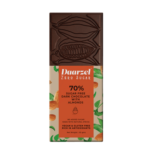 Sugar Free Dark Chocolate with Almond | Vegan & Gluten Free