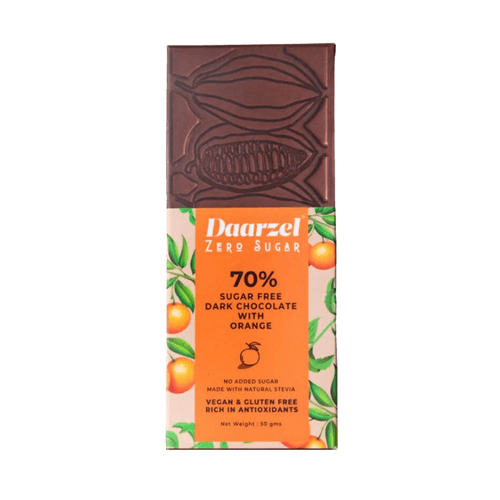 Sugar free Dark chocolate with Orange | Vegan & Gluten Free