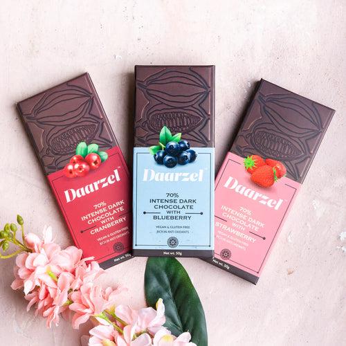 Dark Chocolate Pack of 3 with berry | Vegan