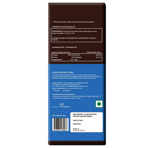 Daarzel 70% Indian Origin Dark Chocolate