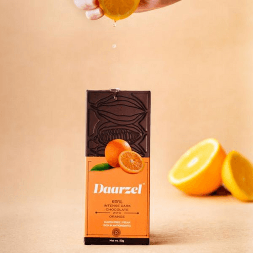 Daarzel -  70% Dark Chocolate Bar with Orange | Vegan & Gluten Free | 50 g