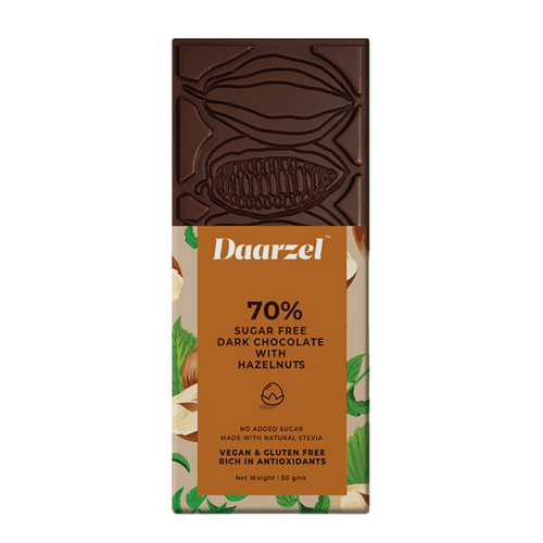 Sugar Free Dark Chocolate with Hazelnut | Vegan & Gluten Free